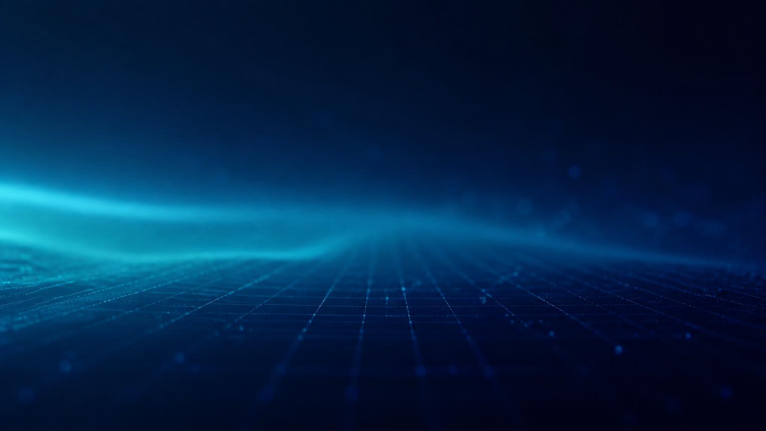 Abstract dark teal light field with a receding grid