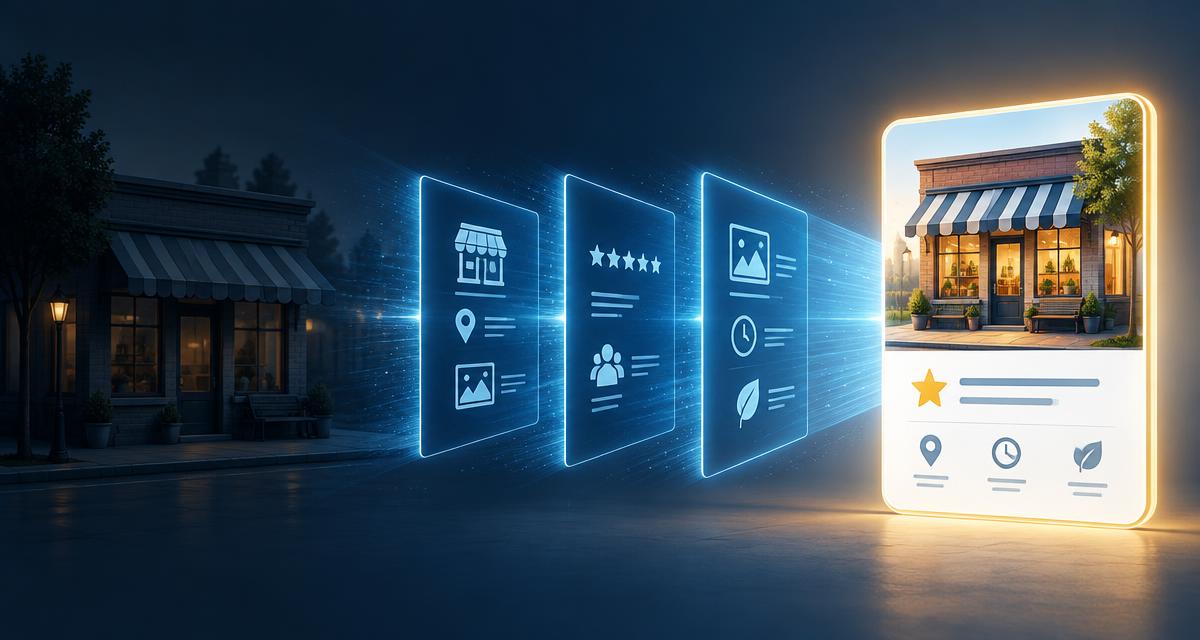 A small business progresses from being overlooked to being discovered and recommended through AI visibility signals